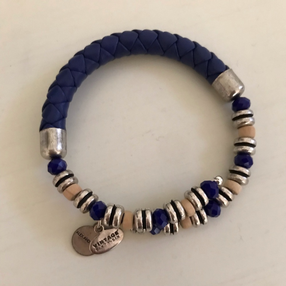 Beaded leather wrap Alex and Ani bracelet